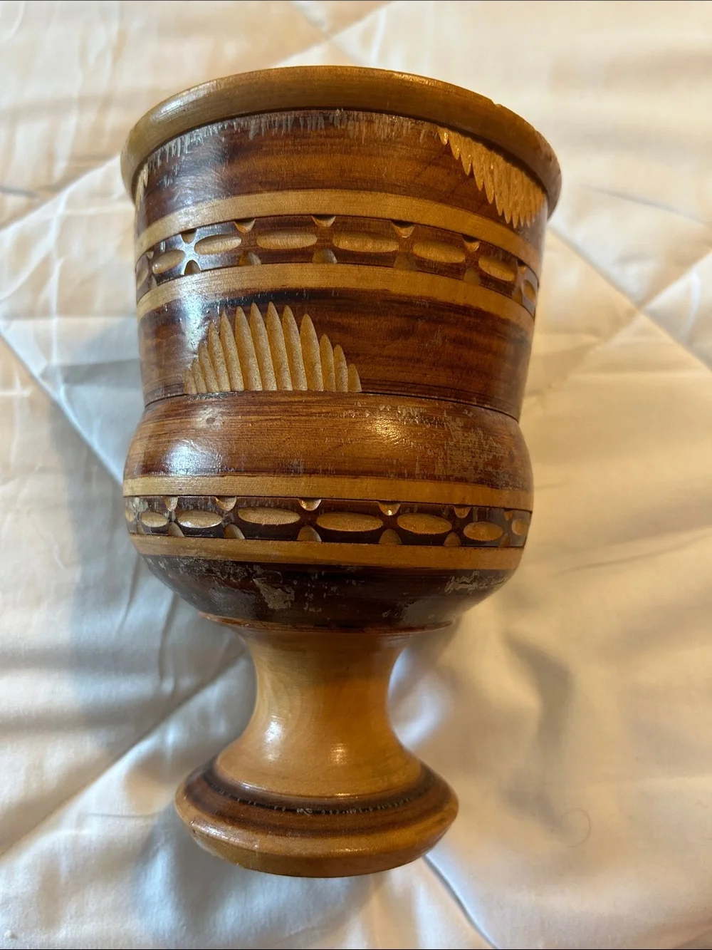 Vintage  Wooden mortar bowl